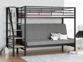 Кровать двухъярусная с диваном "Мадлен-3" (Черный/Серый) в Каменске-Уральском - kamensk-uralskiy.ok-mebel.com | фото