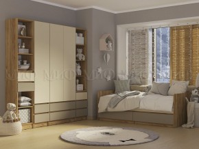 ЧЕЛСИ Color Кровать с ящиками 800 с настилом ЛДСП (Слоновая кость/Глиняный серый/Дуб крафт) в Каменске-Уральском - kamensk-uralskiy.ok-mebel.com | фото 2