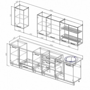 Кухонный гарнитур Антрацит 2800 (Стол. 26мм) в Каменске-Уральском - kamensk-uralskiy.ok-mebel.com | фото 2