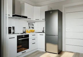Кухонный гарнитур Белый Глянец 2200*1000 (Стол. 26мм) в Каменске-Уральском - kamensk-uralskiy.ok-mebel.com | фото