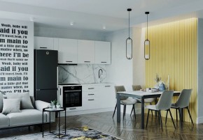 Кухонный гарнитур Белый Глянец 2550 (Стол. 38мм) в Каменске-Уральском - kamensk-uralskiy.ok-mebel.com | фото