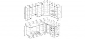 Кухонный гарнитур Меренга 2200*1600 h950 (Стол. 38мм) в Каменске-Уральском - kamensk-uralskiy.ok-mebel.com | фото 2