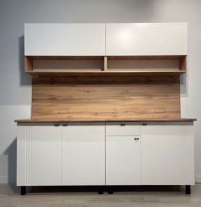 Кухонный гарнитур «Монако» 2.0 м Серия 2 МДФ с фрезеровкой (Дуб Золотой/Белый матовый) в Каменске-Уральском - kamensk-uralskiy.ok-mebel.com | фото 2