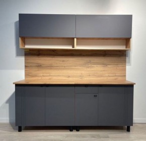 Кухонный гарнитур «Монако» 2.0 м Серия 2 МДФ с фрезеровкой (Дуб Золотой/Графит) в Каменске-Уральском - kamensk-uralskiy.ok-mebel.com | фото 3