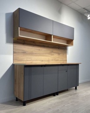 Кухонный гарнитур «Монако» 2.0 м Серия 2 МДФ с фрезеровкой (Дуб Золотой/Графит) в Каменске-Уральском - kamensk-uralskiy.ok-mebel.com | фото 4