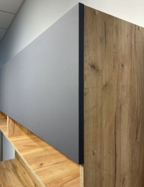 Кухонный гарнитур «Монако» 2.0 м Серия 2 МДФ с фрезеровкой (Дуб Золотой/Графит) в Каменске-Уральском - kamensk-uralskiy.ok-mebel.com | фото 6