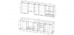 Кухонный гарнитур Санторини 3000 h950 (Стол. 38мм) в Каменске-Уральском - kamensk-uralskiy.ok-mebel.com | фото 2