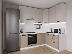 Кухонный гарнитур угловой Каппучино 2200*1600 h 950 (Стол. 38мм) в Каменске-Уральском - kamensk-uralskiy.ok-mebel.com | фото