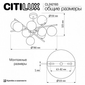 Люстра на штанге Citilux Ronny CL242193 в Каменске-Уральском - kamensk-uralskiy.ok-mebel.com | фото 8