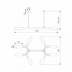 Люстра на штанге Eurosvet Covalent 30180 черный в Каменске-Уральском - kamensk-uralskiy.ok-mebel.com | фото 3