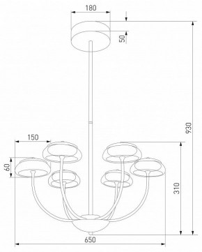 Люстра на штанге Eurosvet Fungo 50388 LED черный в Каменске-Уральском - kamensk-uralskiy.ok-mebel.com | фото 4