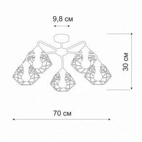 Люстра на штанге Vitaluce V4258 V4258-0/5PL в Каменске-Уральском - kamensk-uralskiy.ok-mebel.com | фото 2