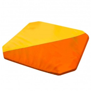 Мат гимнастический 1,3x1,3x0,05м складной скошенные углы цв.оранжевый-желтый в Каменске-Уральском - kamensk-uralskiy.ok-mebel.com | фото 1
