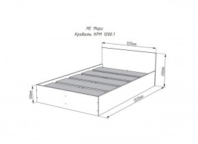 МОРИ КРМ 1200.1 Кровать (настил) графит в Каменске-Уральском - kamensk-uralskiy.ok-mebel.com | фото 3