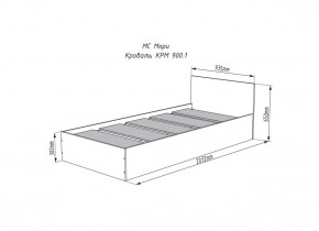 МОРИ КРМ 900.1/1 Кровать (настил) графит в Каменске-Уральском - kamensk-uralskiy.ok-mebel.com | фото 3