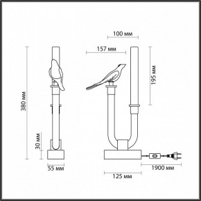 Настольная лампа декоративная Odeon Light Lark 5431/2TL в Каменске-Уральском - kamensk-uralskiy.ok-mebel.com | фото 4
