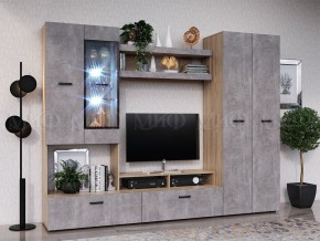Нэнси New Центральная секция (ЛДСП) Бетон светлый/Сонома в Каменске-Уральском - kamensk-uralskiy.ok-mebel.com | фото 2