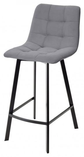 Полубарный стул CHILLI-QB SQUARE серый #27, велюр / черный каркас (H=66cm) М-City в Каменске-Уральском - kamensk-uralskiy.ok-mebel.com | фото