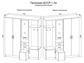 Прихожая Дуся 1.7 УНИ (Дуб Бунратти/Белый Бриллиант) в Каменске-Уральском - kamensk-uralskiy.ok-mebel.com | фото 2