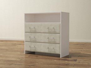 PROxSON Комод Varna (ЛДСП Белая+ткань Белый/Savana Milk (молочный)) 90x40 в Каменске-Уральском - kamensk-uralskiy.ok-mebel.com | фото