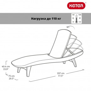 Шезлонг Пацифик (Pacific) графит в Каменске-Уральском - kamensk-uralskiy.ok-mebel.com | фото 2