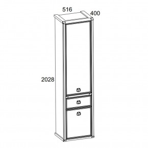 Шкаф 2D1S, MAGELLAN, цвет Сосна винтаж в Каменске-Уральском - kamensk-uralskiy.ok-mebel.com | фото 2