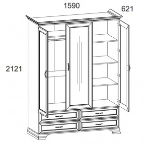 Шкаф 3D4S Z, TIFFANY, цвет вудлайн кремовый в Каменске-Уральском - kamensk-uralskiy.ok-mebel.com | фото 2