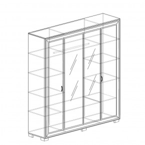 Шкаф 4-дверный со стеклом №367 Афины в Каменске-Уральском - kamensk-uralskiy.ok-mebel.com | фото 2