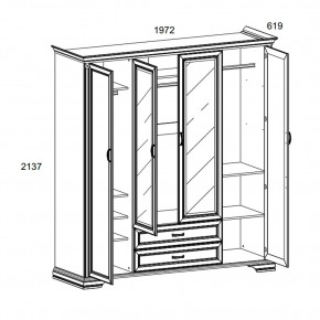 Шкаф 4D2S Z , MONAKO, цвет Сосна винтаж в Каменске-Уральском - kamensk-uralskiy.ok-mebel.com | фото