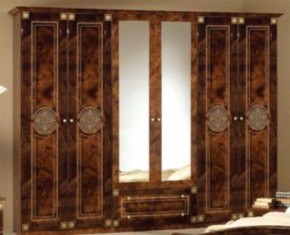 Шкаф 6-и дверный с зеркалами (02.146) Рома (орех) в Каменске-Уральском - kamensk-uralskiy.ok-mebel.com | фото