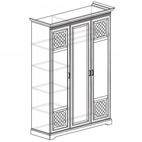 Шкаф для одежды 3-дверный №800 Парма кремовый белый в Каменске-Уральском - kamensk-uralskiy.ok-mebel.com | фото 2