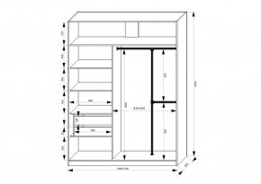 Шкаф-купе 1700 серии NEW CLASSIC K4+K4+B2+PL4 (2 ящика+F обр. штанга) профиль «Капучино» в Каменске-Уральском - kamensk-uralskiy.ok-mebel.com | фото 3