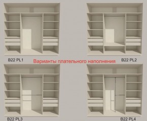 Шкаф-купе 2100 серии SOFT D2+D7+D3+B22+PL2 (по 2 ящика лев/прав+1штанга+1полка) профиль «Графит» в Каменске-Уральском - kamensk-uralskiy.ok-mebel.com | фото 6