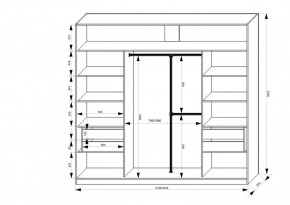 Шкаф-купе 2150 серии NEW CLASSIC K4+K4+K4+B22+PL4(по 2 ящика лев/прав+F обр.штанга) профиль «Капучино» в Каменске-Уральском - kamensk-uralskiy.ok-mebel.com | фото 3