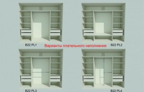 Шкаф-купе 2150 серии NEW CLASSIC K6Z+K1+K6+B22+PL2(по 2 ящика лев/прав+1 штанга+1 полка) профиль «Капучино» в Каменске-Уральском - kamensk-uralskiy.ok-mebel.com | фото 6