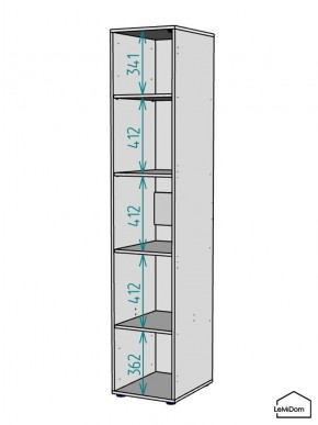 Шкаф Linnea MHR-1-2 2050х400х510 (Графит-М 11.1.25) в Каменске-Уральском - kamensk-uralskiy.ok-mebel.com | фото 3