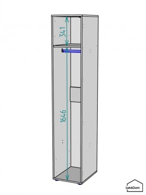 Шкаф Linnea MHR-1 2050х400х510 (Графит-М 11.1.25) в Каменске-Уральском - kamensk-uralskiy.ok-mebel.com | фото 3