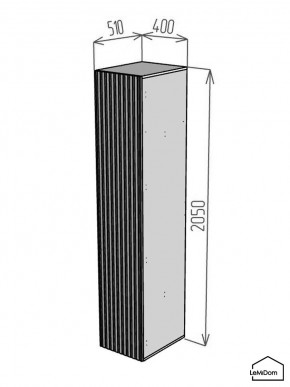 Шкаф Linnea MHR-1-4 2050х400х510 (Графит-М 11.1.25) в Каменске-Уральском - kamensk-uralskiy.ok-mebel.com | фото 2