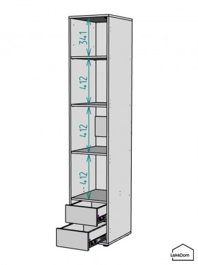 Шкаф Linnea MHR-1-4 2050х400х510 (Графит-М 11.1.25) в Каменске-Уральском - kamensk-uralskiy.ok-mebel.com | фото 3