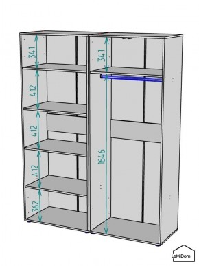 Шкаф Linnea MHR-4PO-1 2050х1600х510 (Белый-М 11.1.1) в Каменске-Уральском - kamensk-uralskiy.ok-mebel.com | фото 3