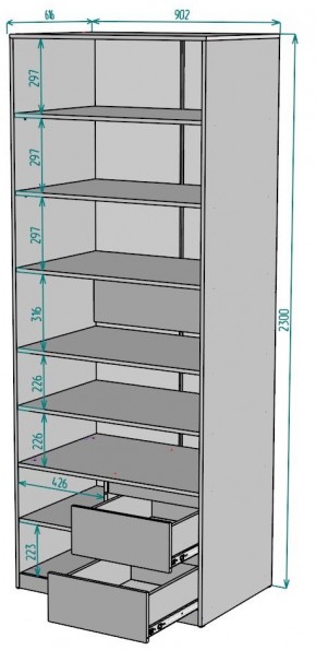 Шкаф Мальта H202 в Каменске-Уральском - kamensk-uralskiy.ok-mebel.com | фото 2