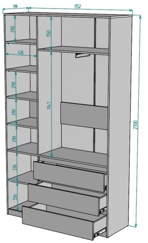 Шкаф Мальта H204 в Каменске-Уральском - kamensk-uralskiy.ok-mebel.com | фото 2