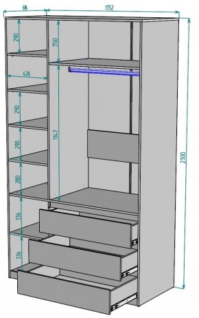 Шкаф Мальта H208 в Каменске-Уральском - kamensk-uralskiy.ok-mebel.com | фото 2