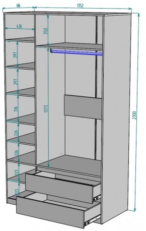 Шкаф Мальта H216 в Каменске-Уральском - kamensk-uralskiy.ok-mebel.com | фото 2