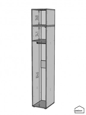 Шкаф с антресолью Linnea MHR-1A-1 2450х400х510 (Графит-М 11.1.25) в Каменске-Уральском - kamensk-uralskiy.ok-mebel.com | фото 3
