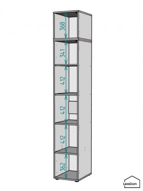 Шкаф с антресолью Linnea MHR-1A-2 2450х400х510 (ДВ-М 11.1.25) в Каменске-Уральском - kamensk-uralskiy.ok-mebel.com | фото 3