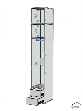 Шкаф с антресолью Linnea MHR-1A-3 2450х400х510 (ДВ-М 11.1.25) в Каменске-Уральском - kamensk-uralskiy.ok-mebel.com | фото 3