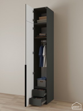 Шкаф с антресолью Linnea MHR-1A-3 2450х400х510 (Графит-М 11.1.25) в Каменске-Уральском - kamensk-uralskiy.ok-mebel.com | фото 5