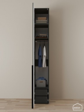 Шкаф с антресолью Linnea MHR-1A-3 2450х400х510 (Графит-М 11.1.25) в Каменске-Уральском - kamensk-uralskiy.ok-mebel.com | фото 6