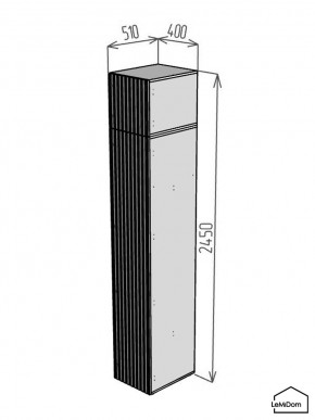 Шкаф с антресолью Linnea MHR-1A-4 2450х400х510 (Графит-М 11.1.25) в Каменске-Уральском - kamensk-uralskiy.ok-mebel.com | фото 2